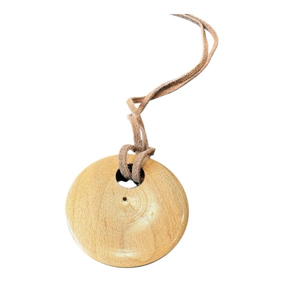 Wags 2014 Hand-Carved Wood Necklace & Bangle Set Boho Natural Style J15 - Picture 3 of 6